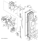 FREEZER DOOR Diagram and Parts List for GSG25IEMBFWW  General Electric Refrigerator