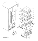 FRESH FOOD SHELVES Diagram and Parts List for GST20IBMDCC  General Electric Refrigerator