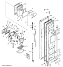 FREEZER DOOR Diagram and Parts List for PSA25MIMCFBB  General Electric Refrigerator