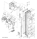 FREEZER DOOR Diagram and Parts List for PSA25MIMDFBB  General Electric Refrigerator