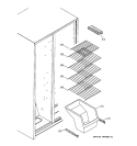 FREEZER SHELVES Diagram and Parts List for GST22IBMDCC  General Electric Refrigerator