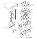 FRESH FOOD SHELVES Diagram and Parts List for GSS22QGMCBB  General Electric Refrigerator