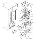 FRESH FOOD SHELVES Diagram and Parts List for GSS22QGMDWW  General Electric Refrigerator