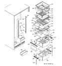 FRESH FOOD SHELVES Diagram and Parts List for ESS25XGMDCC  General Electric Refrigerator