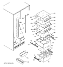 FRESH FOOD SHELVES Diagram and Parts List for GSG20IBMDFBB  General Electric Refrigerator