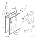 FRESH FOOD DOOR Diagram and Parts List for GTS22KBPBRWW  General Electric Refrigerator