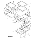 FRESH FOOD SHELVES Diagram and Parts List for GTS22KBPBRWW  General Electric Refrigerator