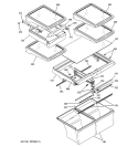 FRESH FOOD SHELVES Diagram and Parts List for GTS22QBPBRCC  General Electric Refrigerator