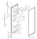 FRESH FOOD DOOR Diagram and Parts List for GSL22WGPDBS  General Electric Refrigerator