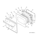 DOOR Diagram and Parts List for JMP28BC2WH  General Electric Range