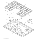 CONTROL PANEL & COOKTOP Diagram and Parts List for JGP628BEC2BB  General Electric Cooktop