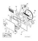 FRONT PANEL & DOOR Diagram and Parts List for DCCH43EA4WW  General Electric Dryer