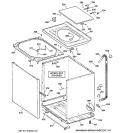 CABINET, COVER & FRONT PANEL Diagram and Parts List for WHSE5240D0WW  General Electric Washer