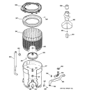 TUB, BASKET & AGITATOR Diagram and Parts List for WHSE5240D0WW  General Electric Washer