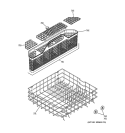 LOWER RACK ASSEMBLY Diagram and Parts List for EDW4000G02BB  General Electric Dishwasher