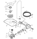 MOTOR - PUMP MECHANISM Diagram and Parts List for EDW4000G02BB  General Electric Dishwasher