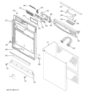 ESCUTCHEON & DOOR ASSEMBLY Diagram and Parts List for PDW7700J01CC  General Electric Dishwasher