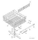 UPPER RACK ASSEMBLY Diagram and Parts List for PDW8200J01WW  General Electric Dishwasher