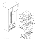 FRESH FOOD SHELVES Diagram and Parts List for GSG20IEMBFWW  General Electric Refrigerator
