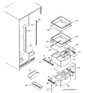 FRESH FOOD SHELVES Diagram and Parts List for GSG22KBMBFWW  General Electric Refrigerator