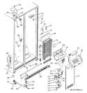 FREEZER SECTION Diagram and Parts List for GSS25JFMCWW  General Electric Refrigerator