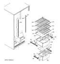 FRESH FOOD SHELVES Diagram and Parts List for GSS20DBMAWW  General Electric Refrigerator