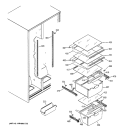 FRESH FOOD SHELVES Diagram and Parts List for GSS20IBMBCC  General Electric Refrigerator