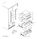 FRESH FOOD SHELVES Diagram and Parts List for GSS20IBMCWW  General Electric Refrigerator
