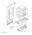 FRESH FOOD SHELVES Diagram and Parts List for GSS20IBMDWW  General Electric Refrigerator