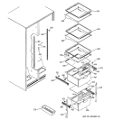 FRESH FOOD SHELVES Diagram and Parts List for GSG22KEMCFBB  General Electric Refrigerator