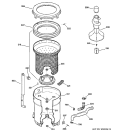 TUB, BASKET & AGITATOR Diagram and Parts List for WWXR4100T6WB  General Electric Washer