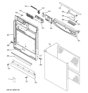ESCUTCHEON & DOOR ASSEMBLY Diagram and Parts List for GSD6200G00WW  General Electric Dishwasher
