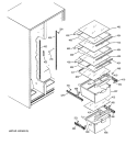 FRESH FOOD SHELVES Diagram and Parts List for GSS20IEMCWH  General Electric Refrigerator