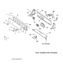 CONTROLS & BACKSPLASH Diagram and Parts List for WHDSR209D1WW  General Electric Washer