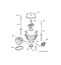 SUSPENSION, PUMP & DRIVE COMPONENTS Diagram and Parts List for WHDSR209D1WW  General Electric Washer