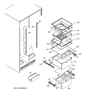 FRESH FOOD SHELVES Diagram and Parts List for SSS25KFMBWW  General Electric Refrigerator