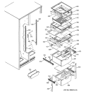 FRESH FOOD SHELVES Diagram and Parts List for GSS25SGMDBS  General Electric Refrigerator