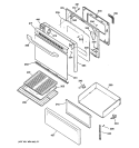 DOOR & DRAWER PARTS Diagram and Parts List for RB740BH1WH  Hotpoint Range