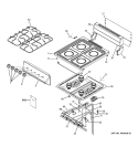 CONTROL PANEL & COOKTOP Diagram and Parts List for RGA620PF1WH  Hotpoint Range