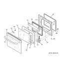 DOOR Diagram and Parts List for JCKP20WF2WW  General Electric Wall Oven