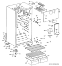 CABINET Diagram and Parts List for GTS18BBMFLWW  General Electric Refrigerator