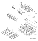 CONTROL PANEL & COOKTOP Diagram and Parts List for J2B915BEH1BB  General Electric Range