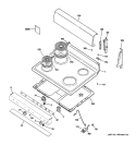 CONTROL PANEL & COOKTOP Diagram and Parts List for JBS15H1WW  General Electric Range