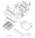 DOOR & DRAWER PARTS Diagram and Parts List for JGBP80CEH1CC  General Electric Range