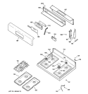CONTROL PANEL & COOKTOP Diagram and Parts List for JGBP85WEH1WW  General Electric Range