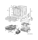 BASKET & WRAP ASSEMBLY Diagram and Parts List for PDW8060G01SS  General Electric Dishwasher