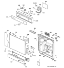 ESCUTCHEON & DOOR ASSEMBLY Diagram and Parts List for GSD2201G02WW  General Electric Dishwasher