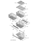 FREEZER SHELVES Diagram and Parts List for PSK27NHNCCWW  General Electric Refrigerator