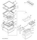 FRESH FOOD SHELVES Diagram and Parts List for PSK29NGNCCCC  General Electric Refrigerator