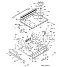 CONTROL PANEL & COOKTOP Diagram and Parts List for JGSP23CEY1CC  General Electric Range
